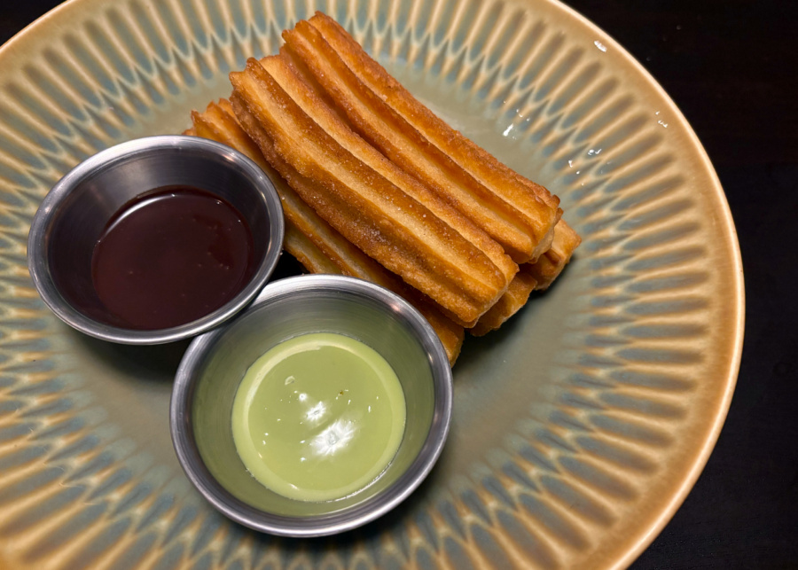 Mochi churros with chocolate sauce and kaya dip | Casa Mori at Dempsey Hill