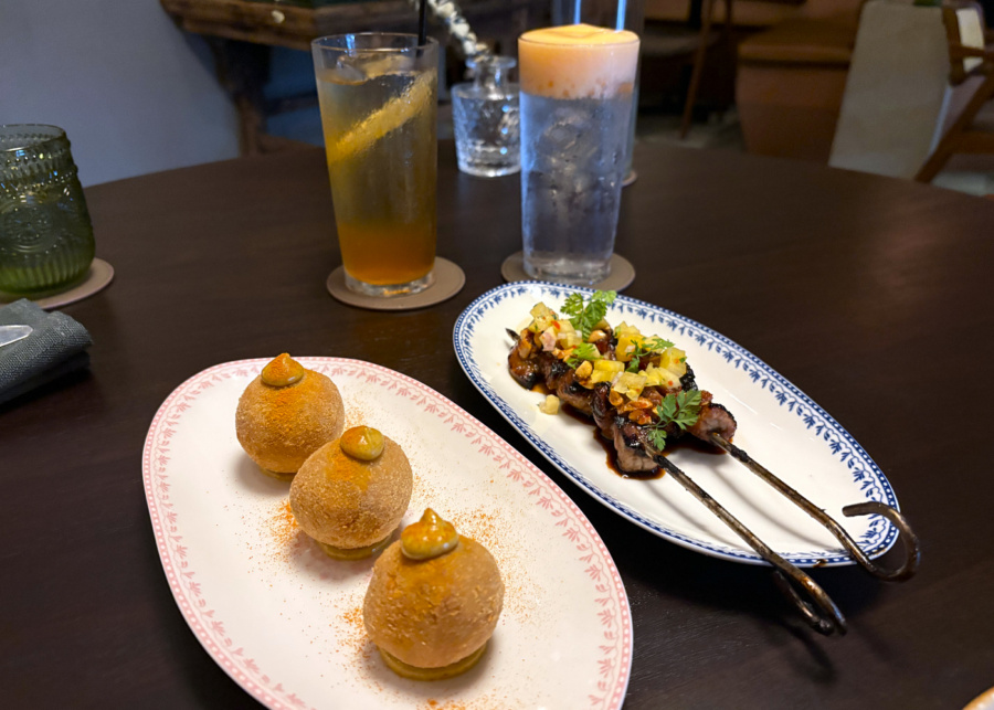 Kalipoquetas and Iberico secreto satay | Casa Mori at Dempsey Hill