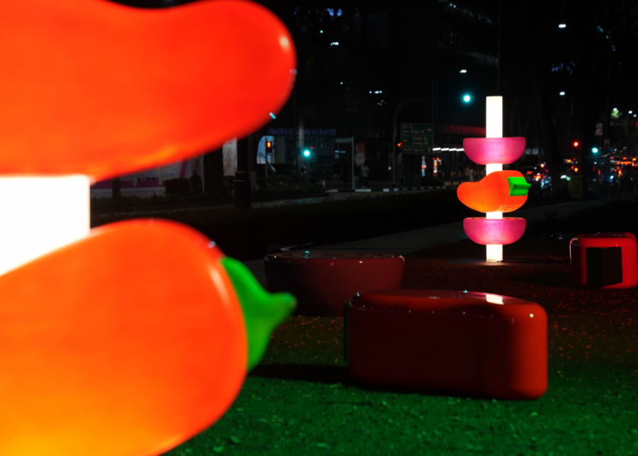 Plant chilli then no rain! at Bras Basah MRT station for Light Together Bras Basah.Bugis | Singapore Night Festival 2026