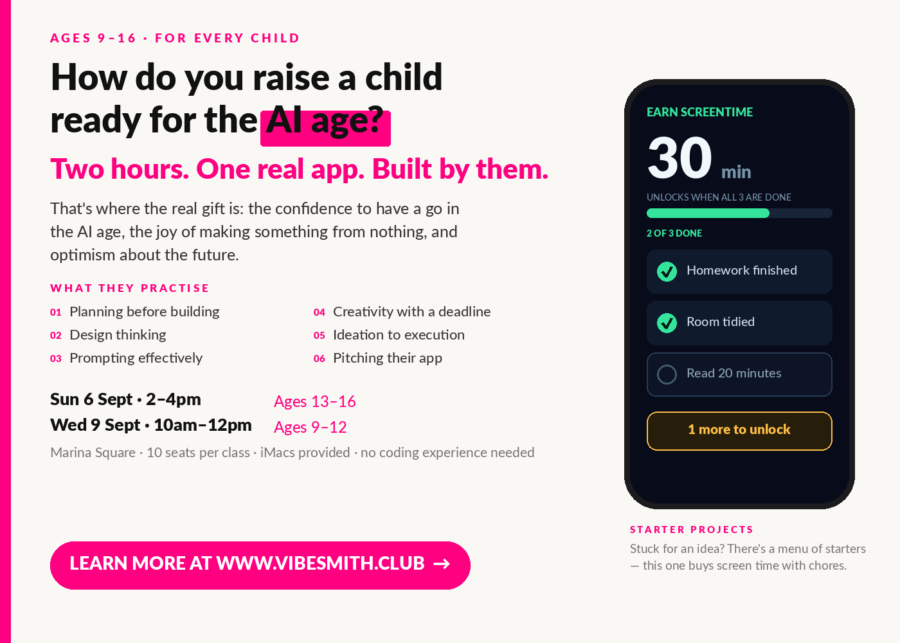 How Do You Raise a Child Ready for the AI Age? Vibecoding Workshop for Ages 9-12