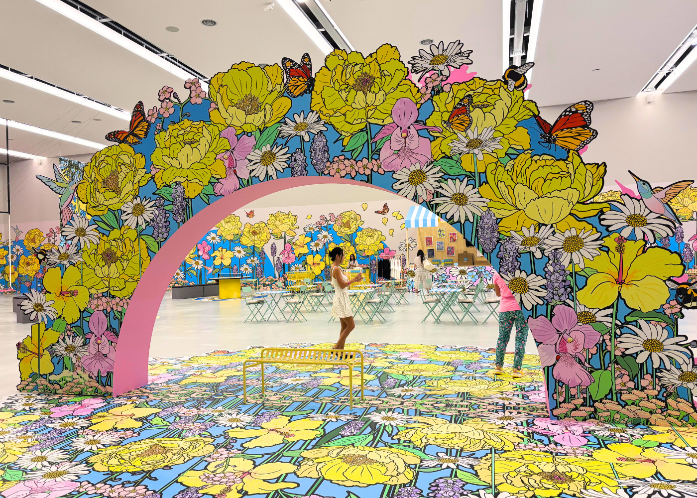 Bloomyard by Graphic Rewilding takes over Singapore’s IMBA Theatre with a floral playground filled with activities