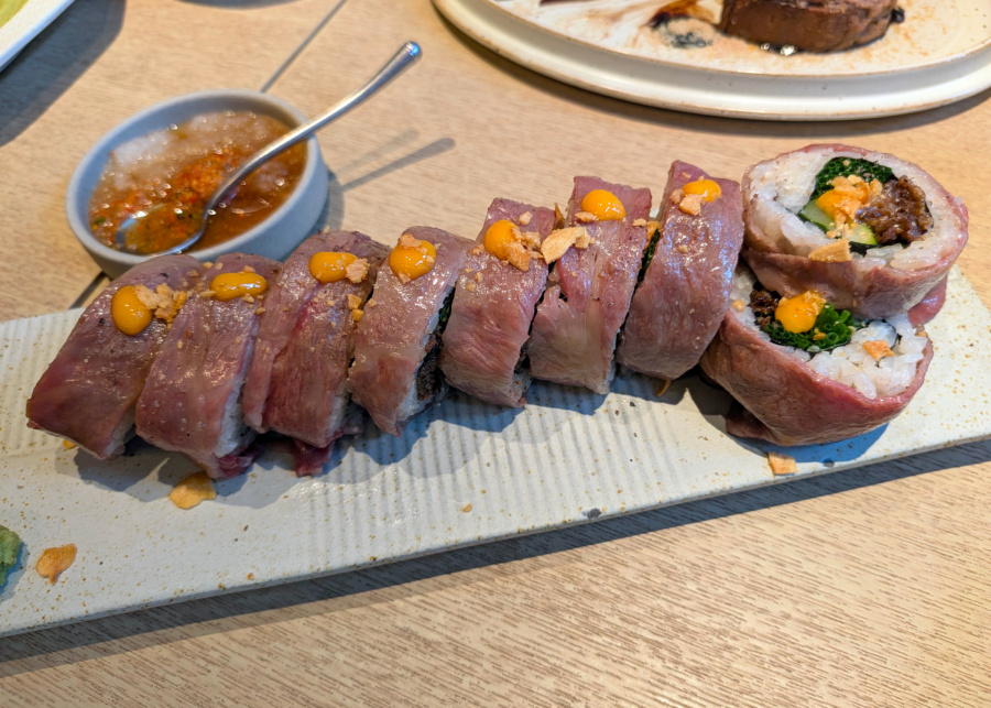 Ao's sukiyaki wagyu maki roll | New restaurants and menus in Singapore 2026