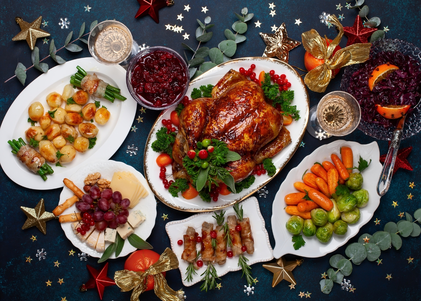 Best Christmas 2026 lunch and dinner menus in Singapore - A top-down view of a festive feast