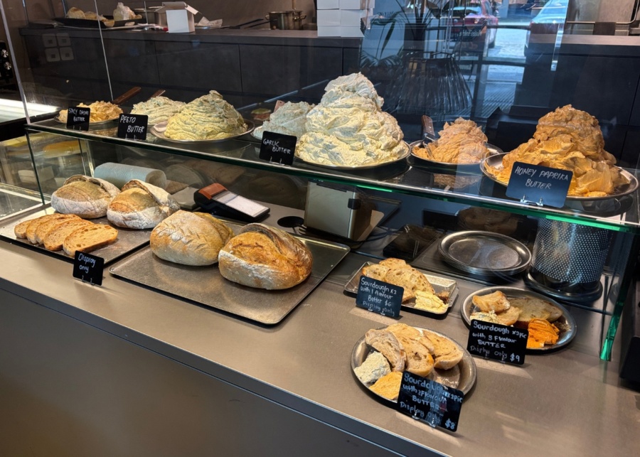 Soft order singapore review - Glass display of sourdough and butter mountains
