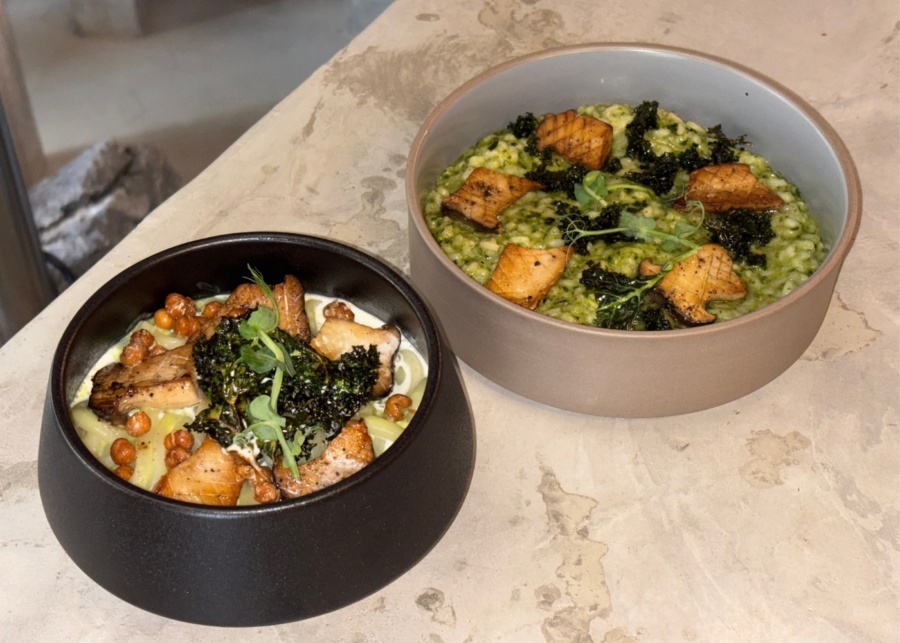 Soft order singapore review - Pea Bonara and pesto risotto