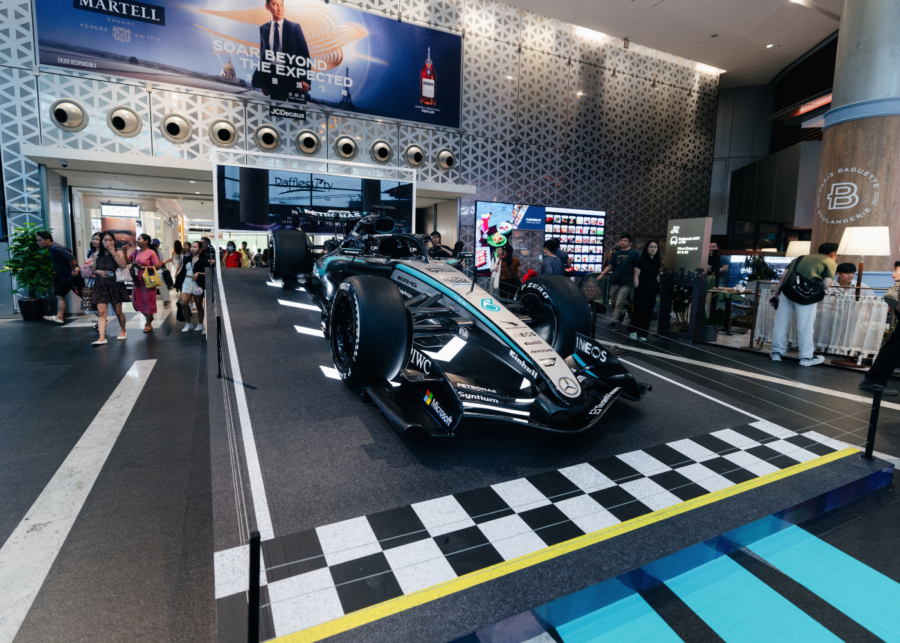 adidas x mercedes amg petronas f1 pop up raffles city - where to see f1 cars in singapore