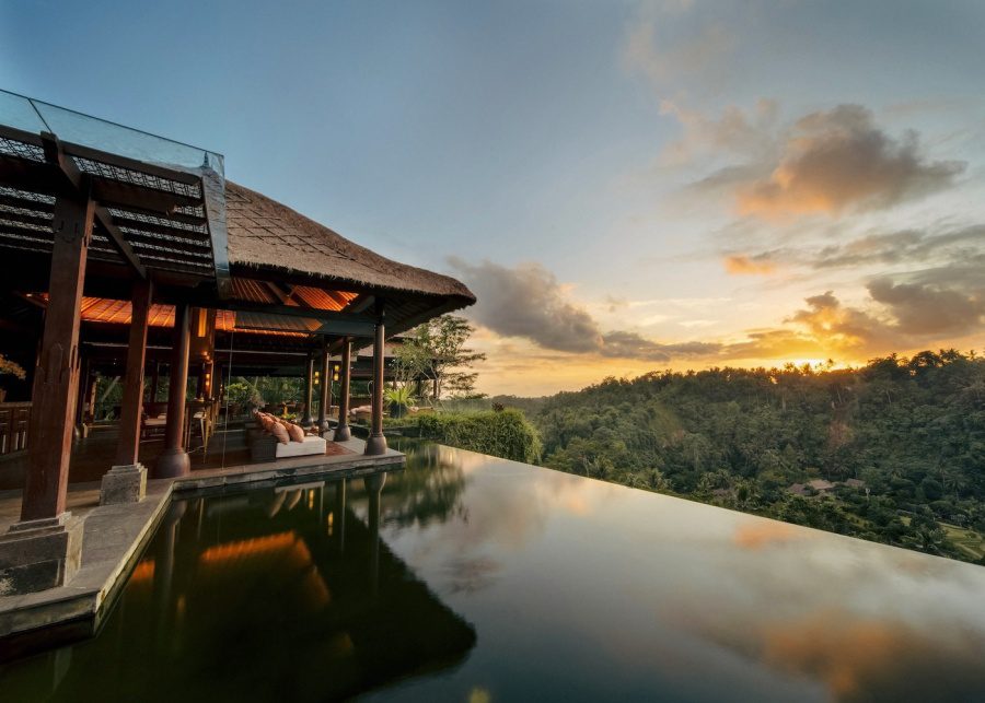 a scenic view of Mandapa a Ritz Carlton Reserve, a luxury resort in Ubud, Bali, Indonesia awarded Three Michelin Keys