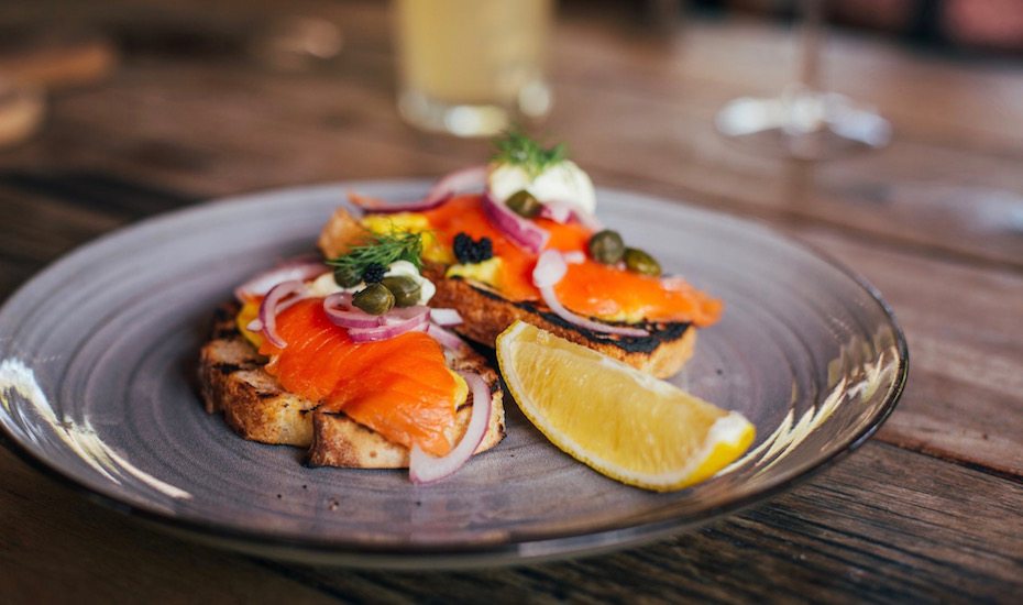 Salmon on toast at Milk & Madu in Canggu, Bali