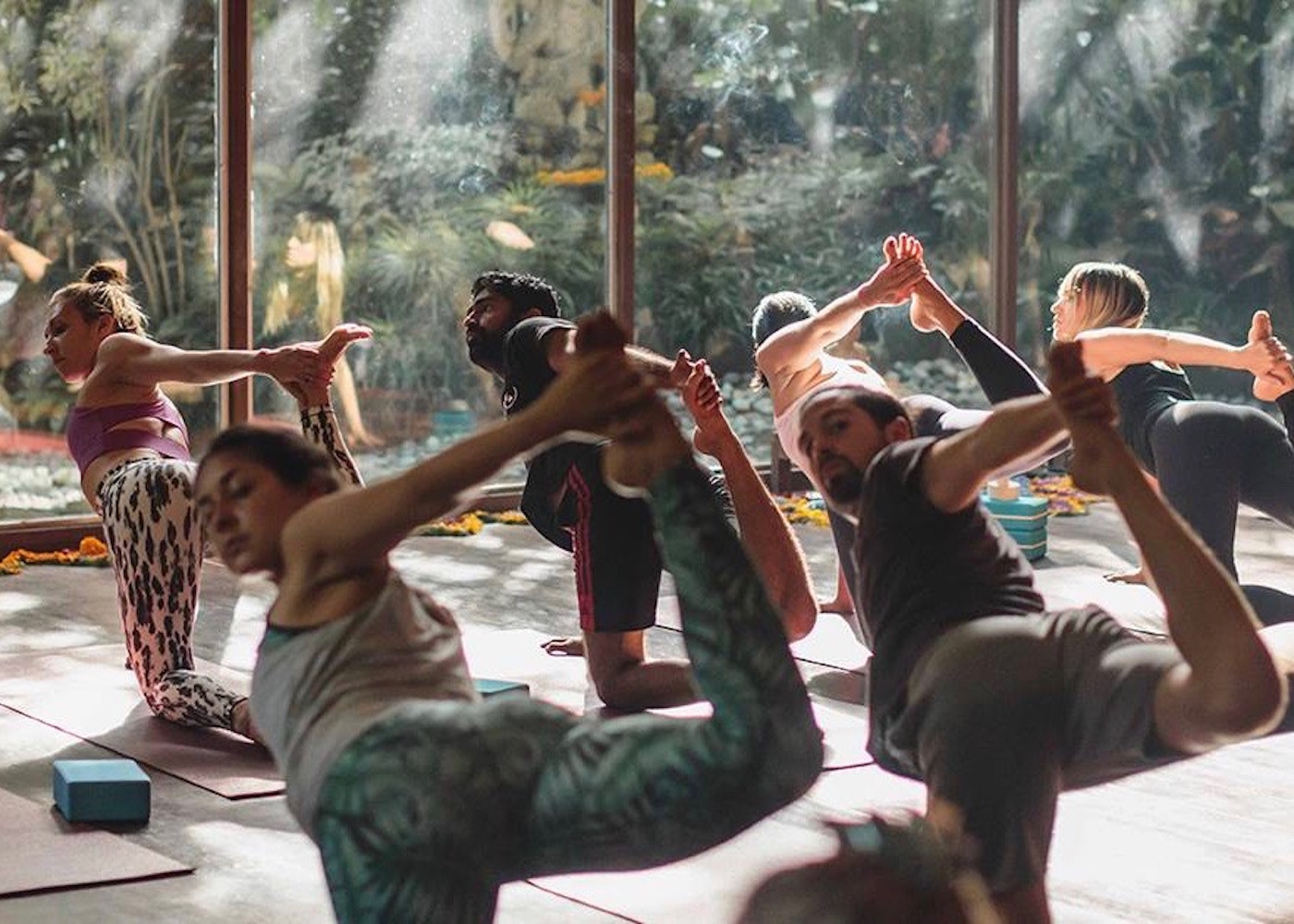 Yogis at The Yoga Barn studio in Ubud, Bali, Indonesia