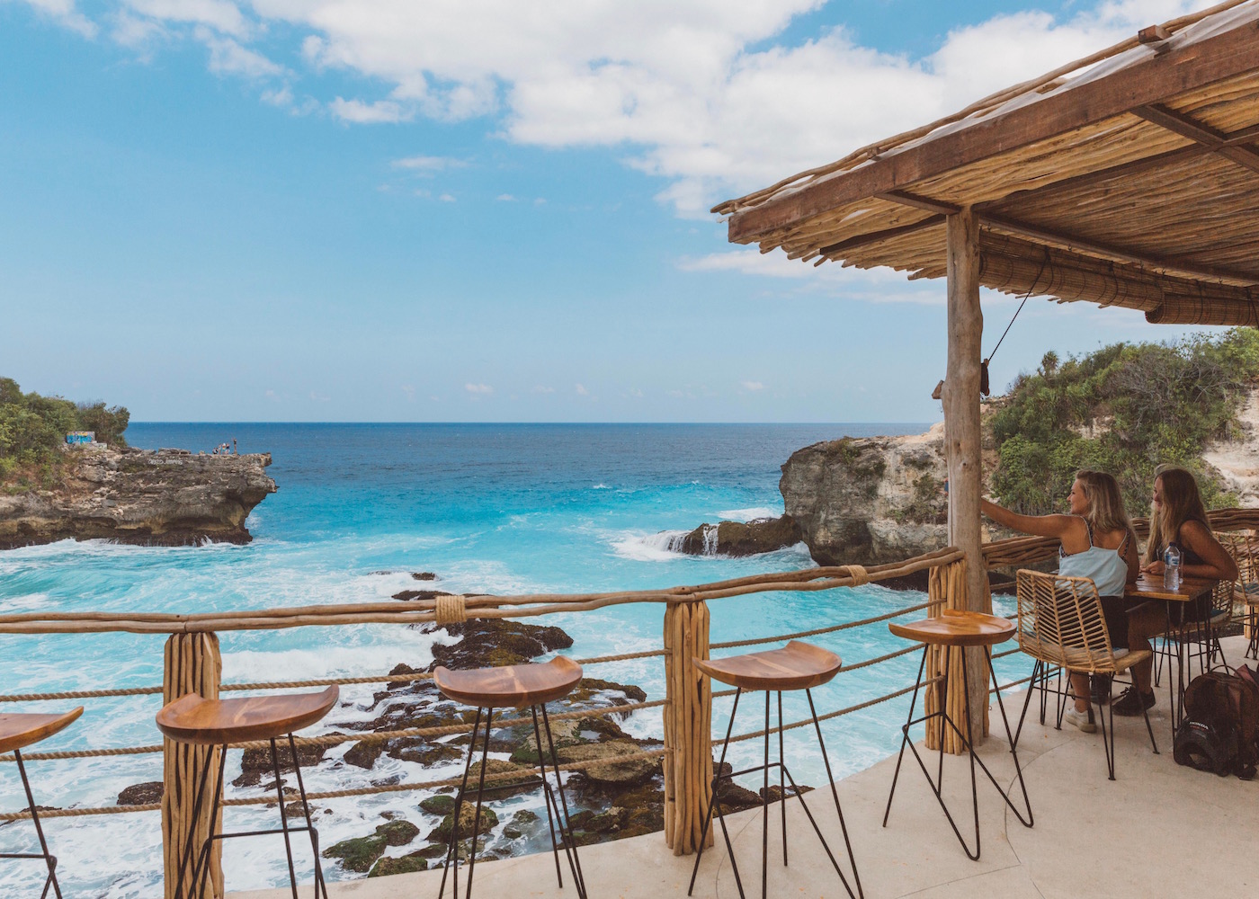 The view over the Blue Lagoon from KLYF Club on Nusa Ceningan Island, Bali, Indonesia