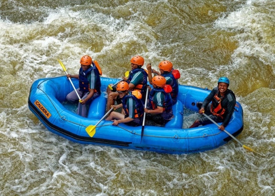 White water rafting along Ayung River - one of the best day trips in Bali Indonesia