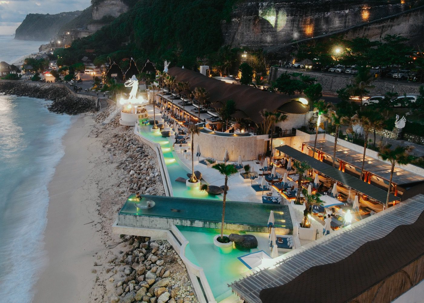 TT Beach Club in Melasti Uluwatu Bali Indonesia sunset