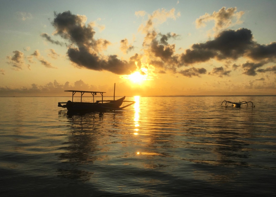 Sunrise on Sanur Beach in Bali Indonesia