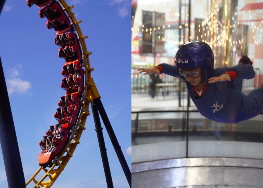Rollercoaster and iFly at Trans Studio Bali – an Indoor Theme Park in Kuta, Bali, Indonesia