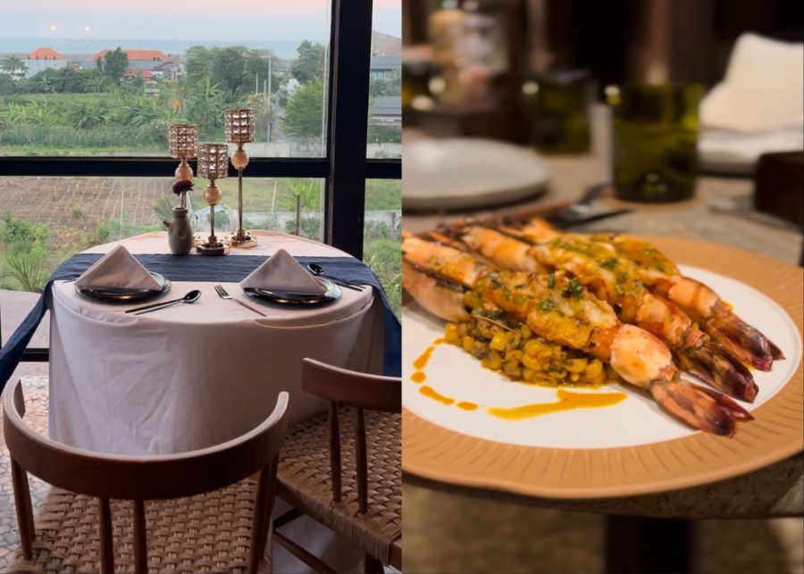 Romantic table at Tsune Japanese Restaurant in Sanur, Bali, indonesia