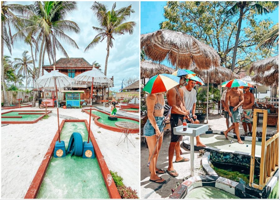 Mini golf at The Coconut Hut - to do in Nusa Lembongan Bali
