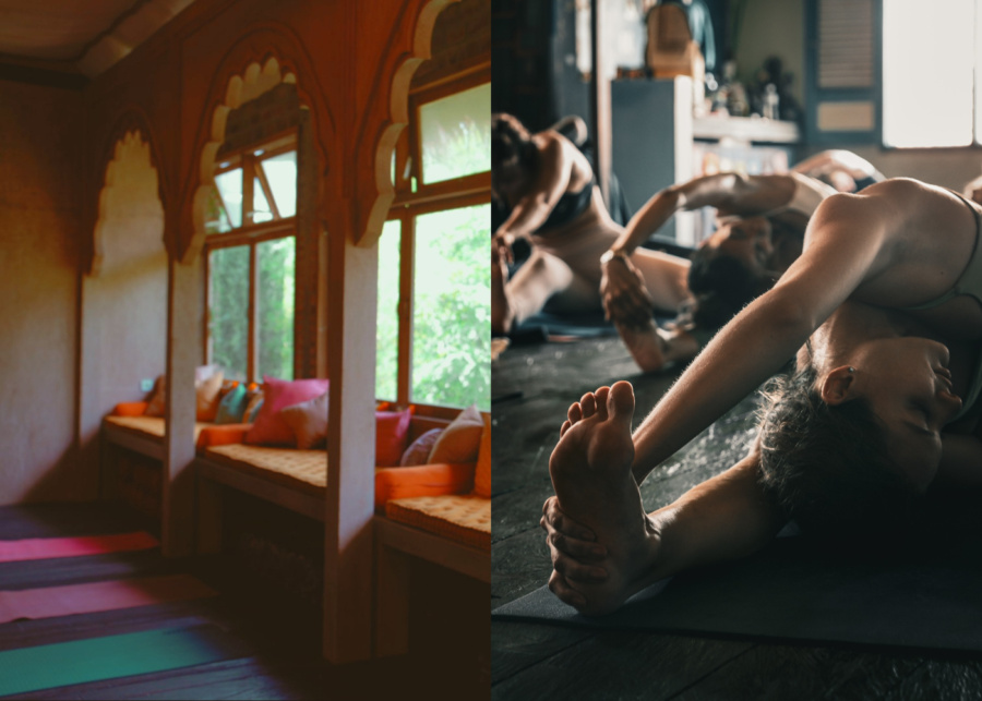 Class at Yoga 108 Seminyak studio in Bali, Indonesia