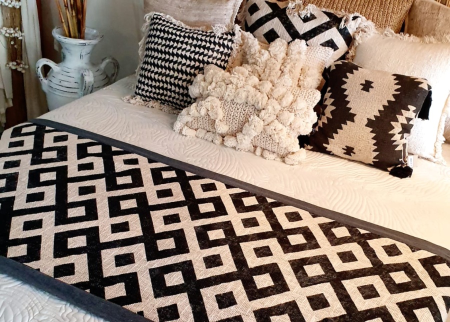 Bedding and cushions at Canggu & Co - homewares store in Bali, Indonesia