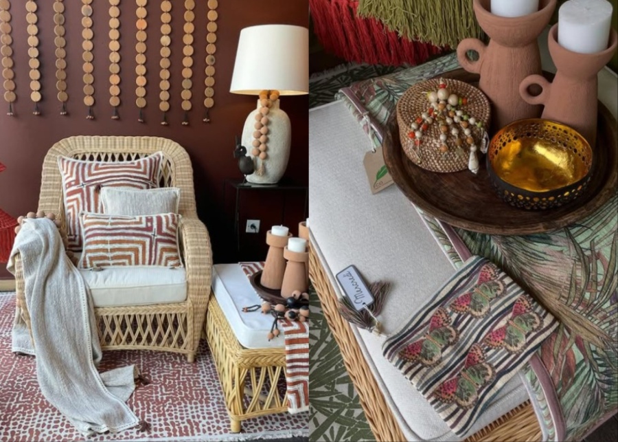 Cushions, blanket, tablecloth at Mercredi Store - where to go shopping for homewares in Seminyak, Bali, Indonesia