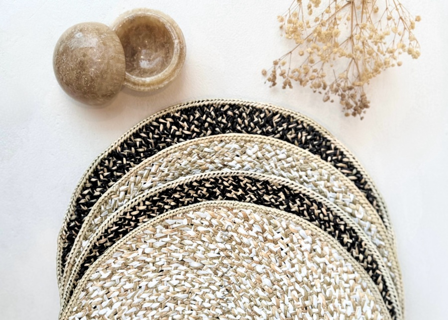 weaved placemats at Satunama store - homeware shopping in Canggu, Bali, Indonesia