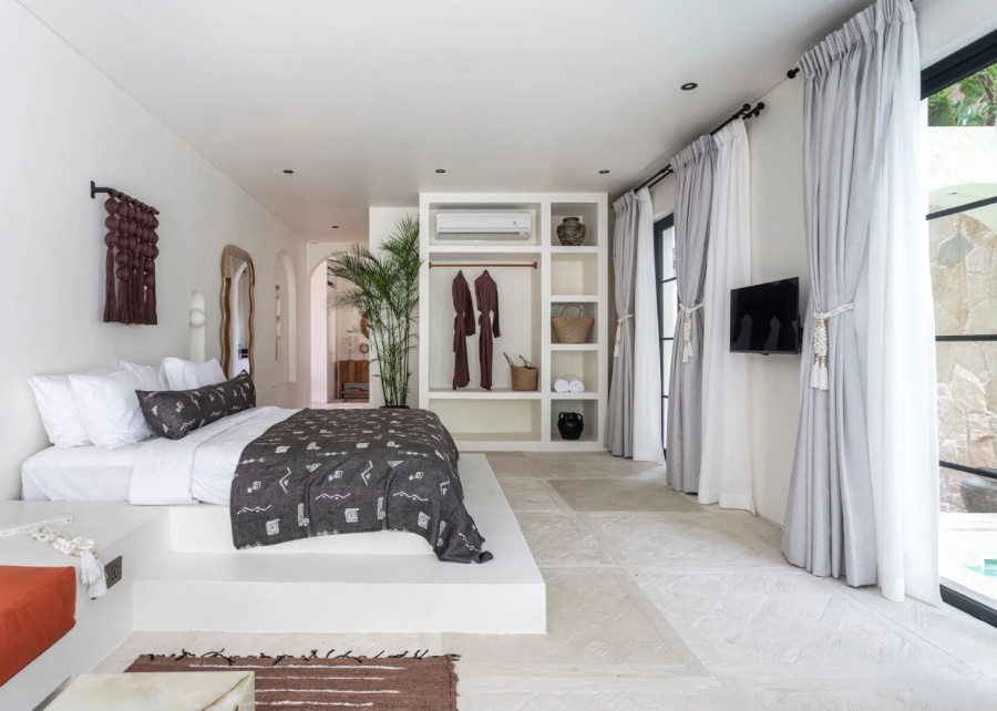 The modern master bedroom at The Revery villa in Canggu, Bali, Indonesia - berawa area