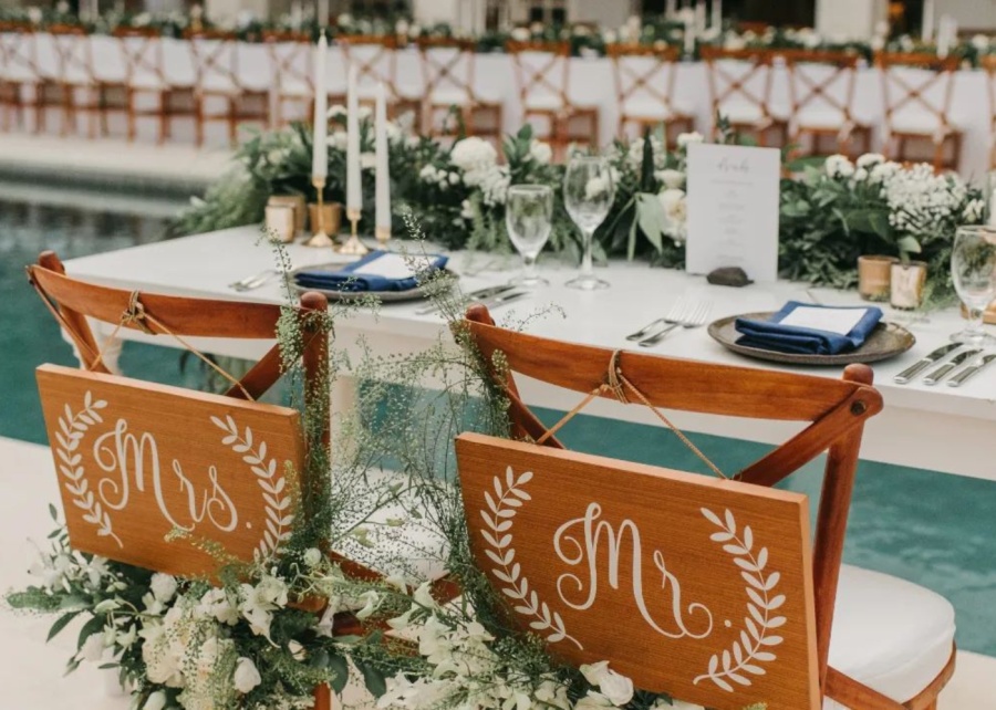 Chairs for the bride and the groom from Bali Decor Rental - one of the best vendors to hire for weddings in Bali Indonesia