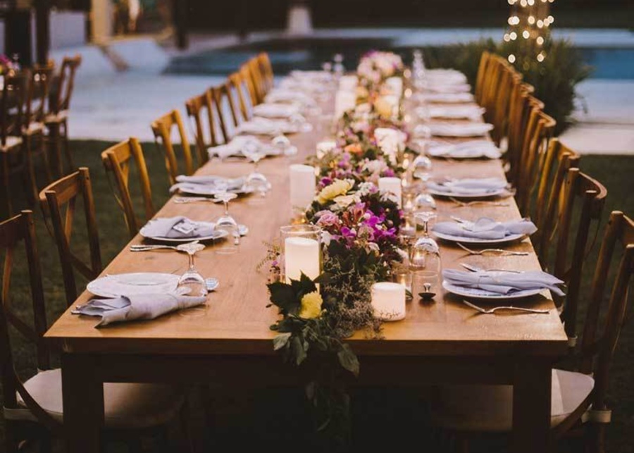 Dining table and chair set from Bali Heaven Furniture Rental - one of the best vendors for weddings in Bali Indonesia
