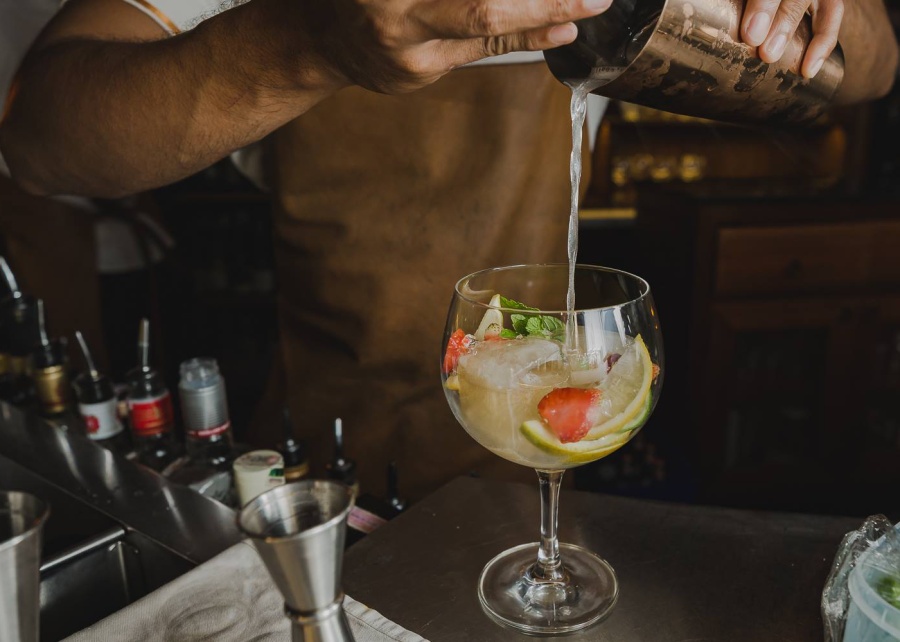 London Calling, a signature cocktail at Sling Bar at The Plantation Grill - Double Six Hotel in Seminyak, Bali, Indonesia