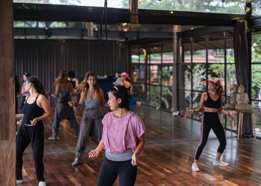 Dance class at Titi Batu Ubud Club, one of the best gyms in Bali, Indonesia