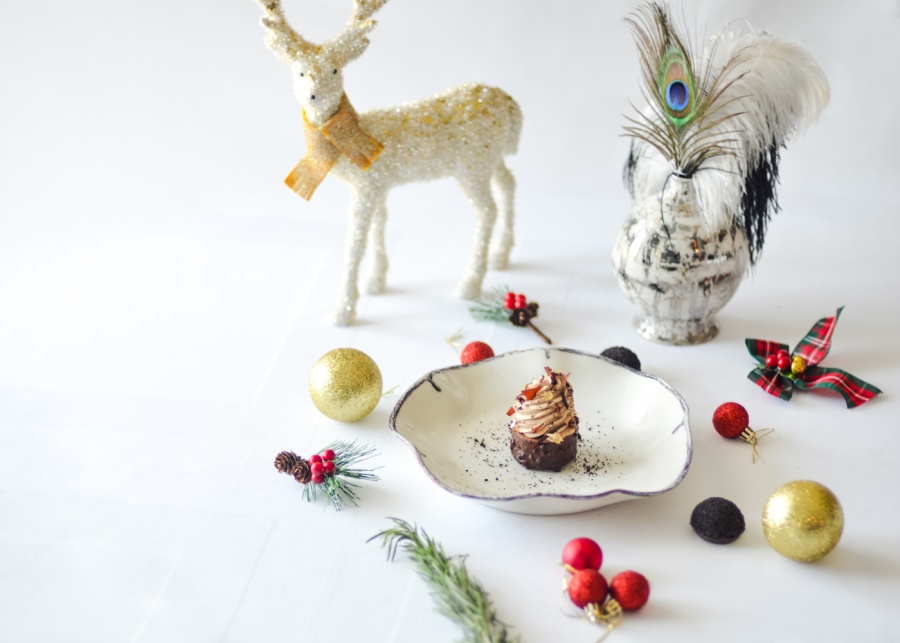 Christmas dessert served at Aperitif Restaurant in Viceroy Bali, Ubud