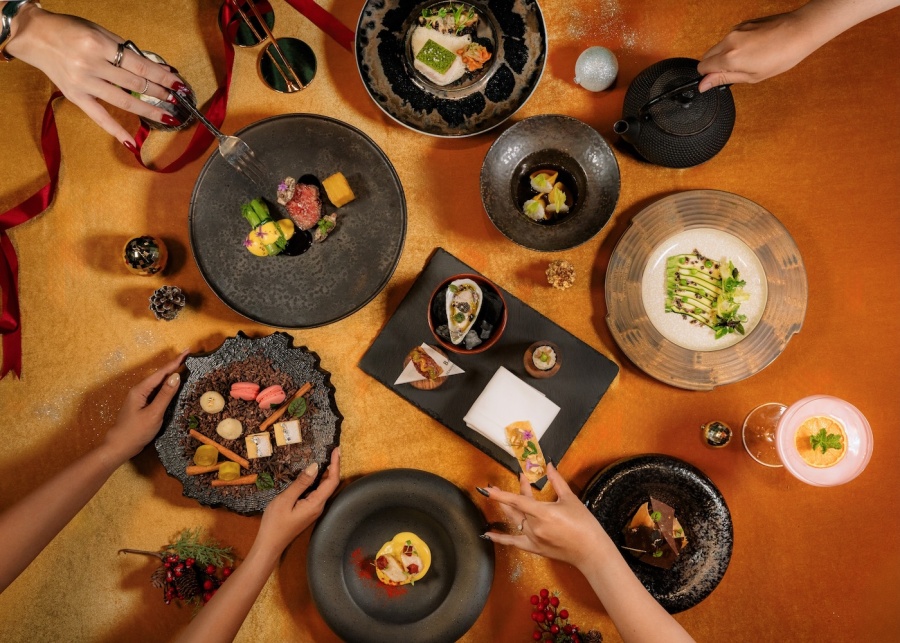 2025 Christmas eve Festive Menu dinner at fire restaurant at w bali seminyak, indonesia