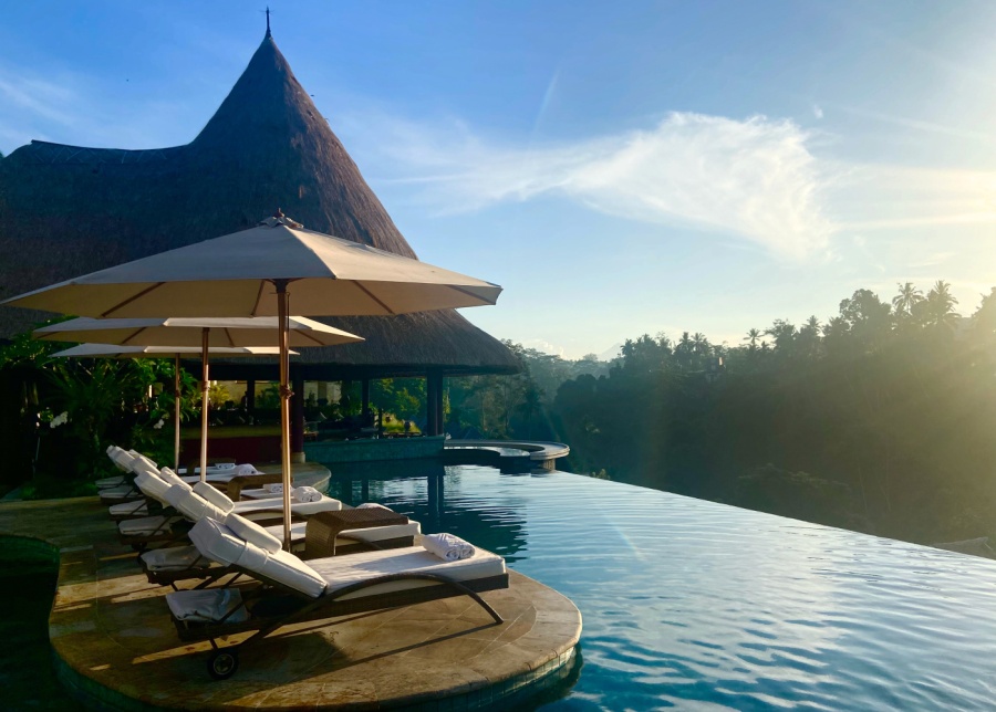 The main infinity pool at Viceroy Bali in Ubud