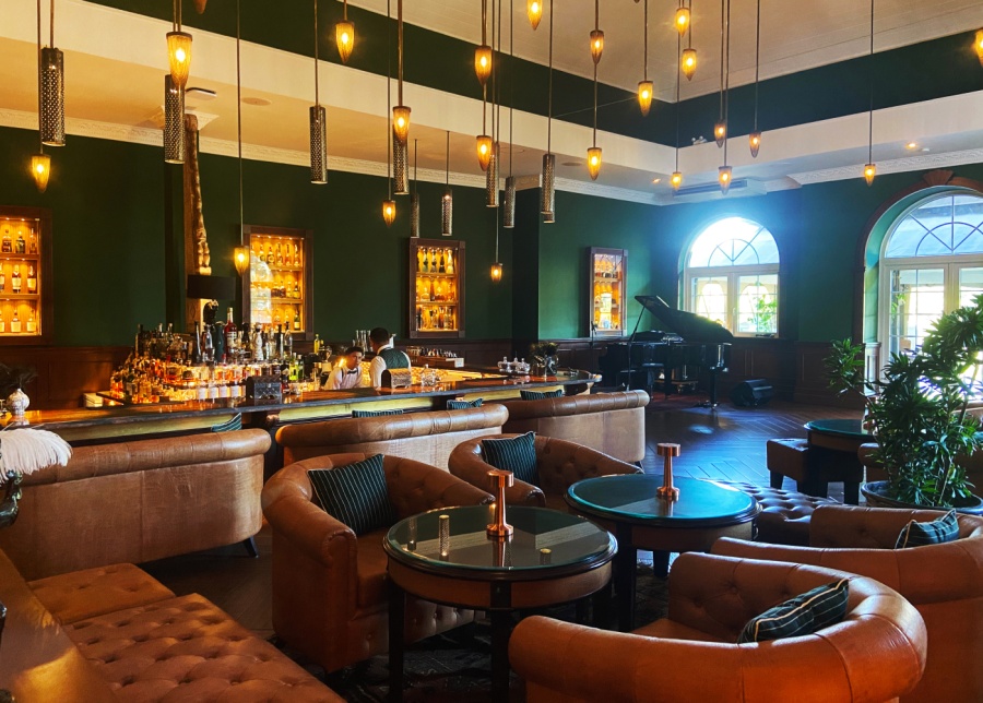The 1930s inspired interior at Pinstripe Bar in Ubud - at Viceroy Bali, Indonesia