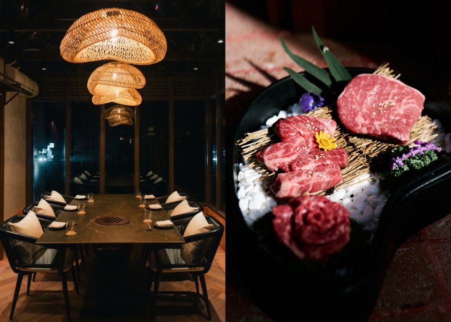 Dining room and specialty steaks at Yen Social - a Japanese restaurant in Berawa, Canggu, Bali, Indonesia