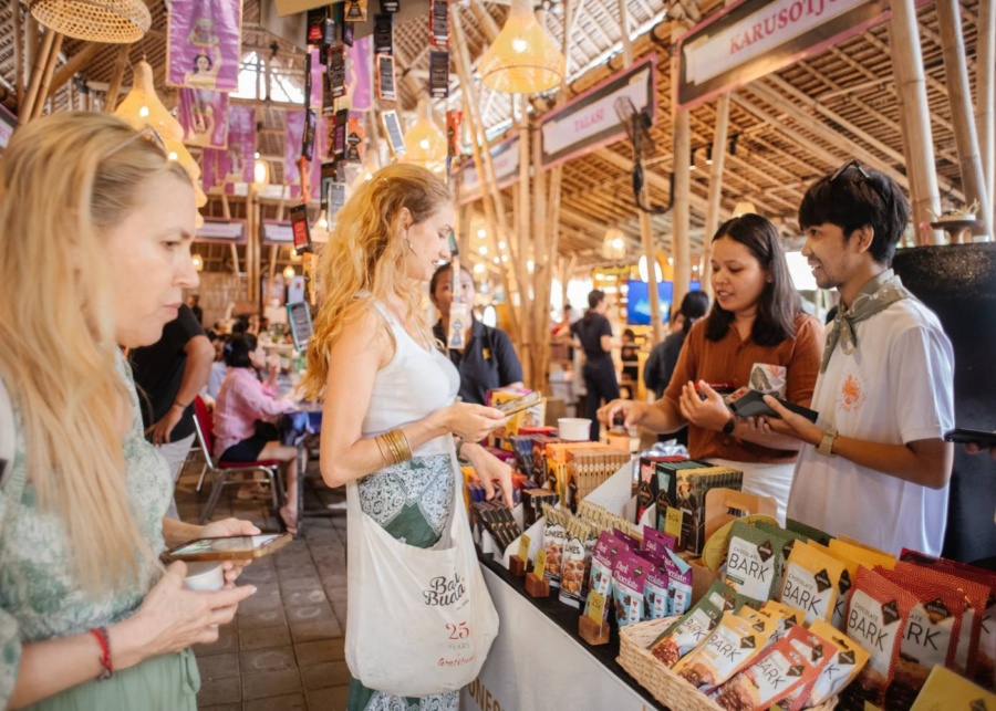 Market stalls at Ubud Food Festival in Bali, Indonesia