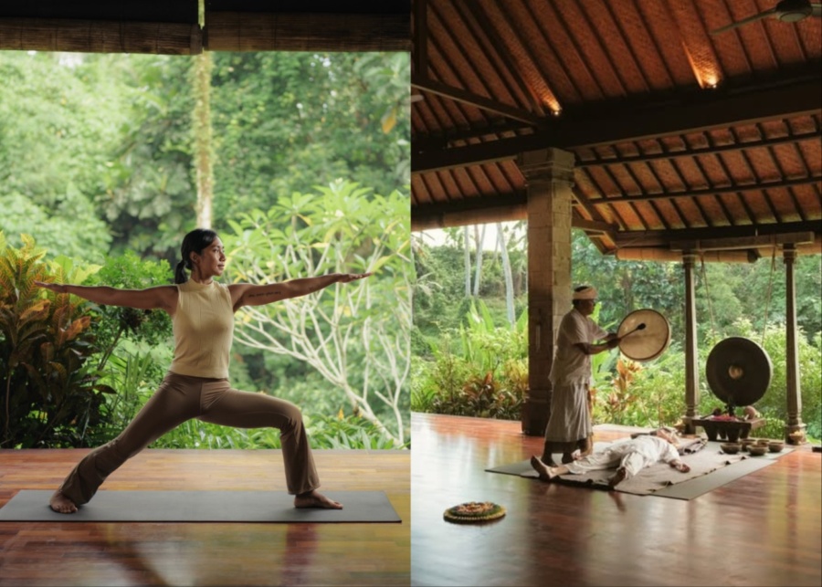 Yoga and meditation at Oneworld Retreats in Ubud Bali Indonesia