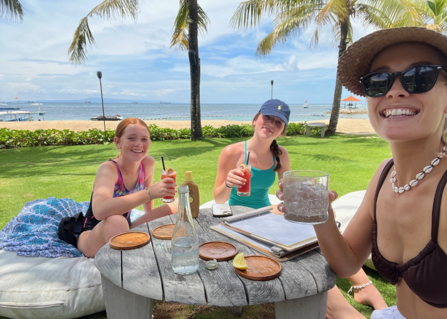 Ocean views at Santai Beach House restaurant at Sadara Resort in Tanjung Benoa, Nusa Dua Bali, Indonesia