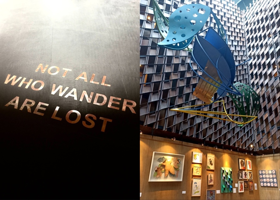 The lobby with local art exhibition at ARTOTEL Sanur, Bali