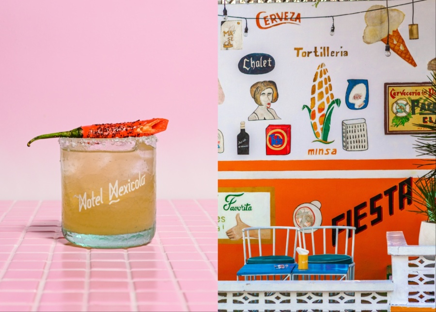 Spicy margarita and colourful bar at Motel Mexicola in Seminyak, Bali