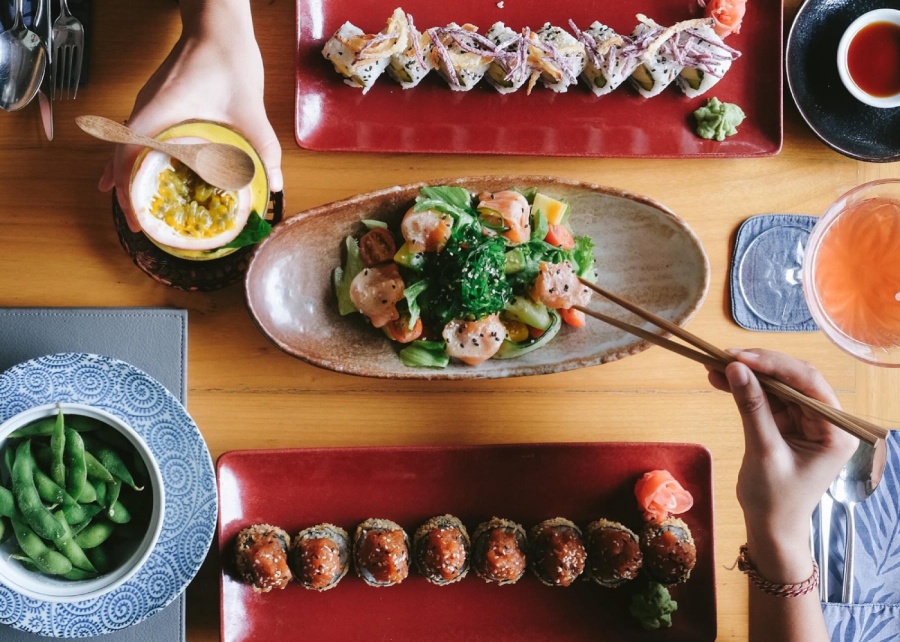 Japanese fusion dishes served at Kyoka Japanese Kitchen in Ubud, Bali