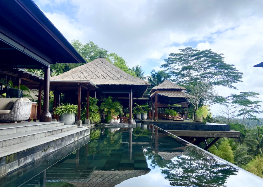 Ambar bar at Mandapa a Ritz Carlton Reserve, luxury resort in Ubud, Bali, Indonesia