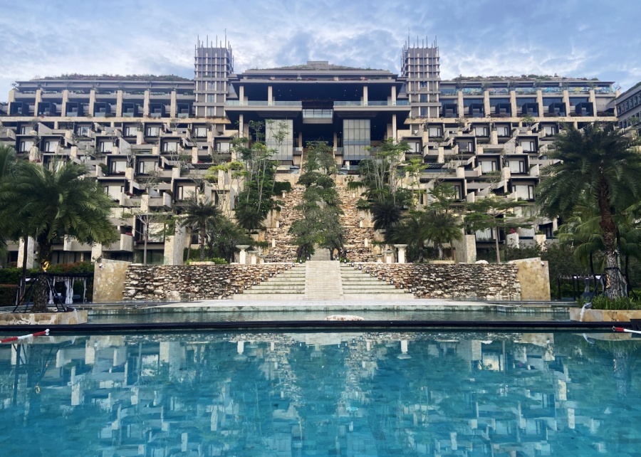 The main swimming pool at The Apurva Kempinski Bali, Indonesia - luxury resort in Nusa Dua beachfront