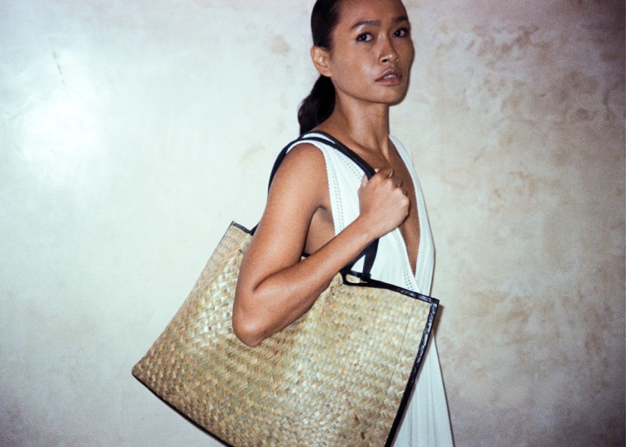 Linen dress and beach bag at Vintage Century - a fashion store in Uluwatu, Bali