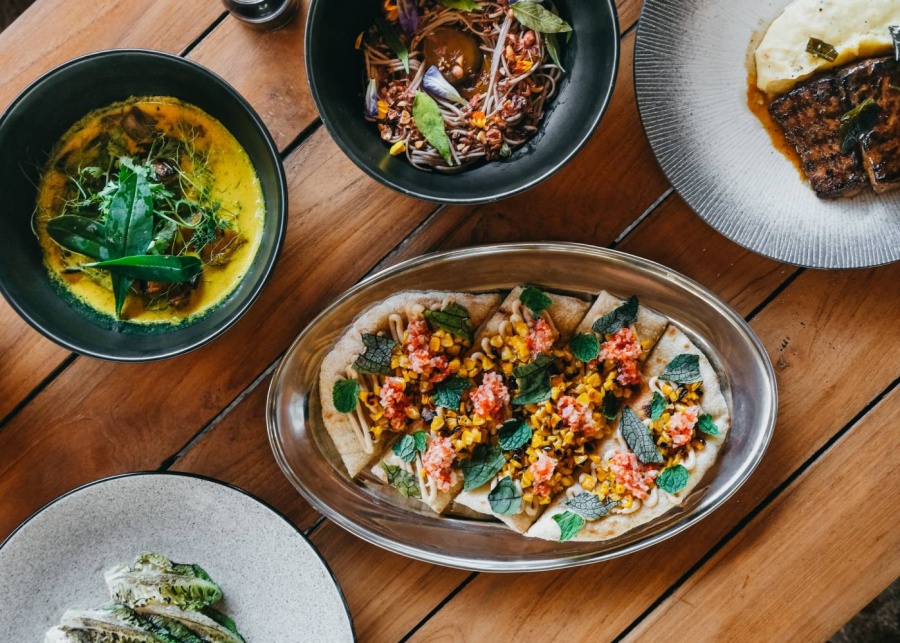 The sustainable-gastronomy food at IJO Restaurant in Pondok Santi Estate resort on Gili Trawangan, Lombok Indonesia