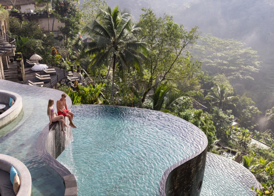 Wanna Jungle Pool at The Kayon Resort in Bali - with Ubud valley views over the infinity edge