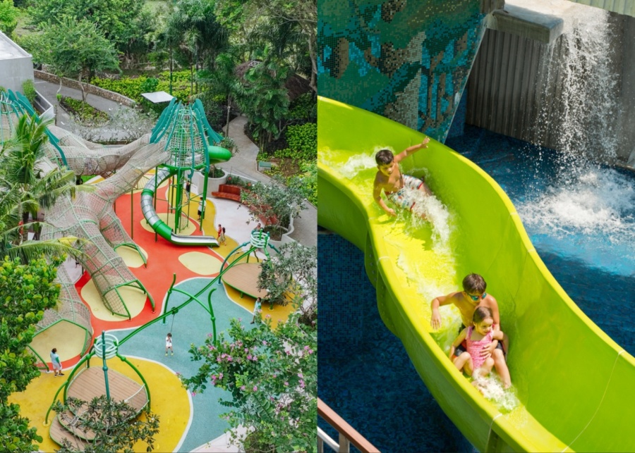 Waterslides and playgrounds at AYANA Resort - a family friendly hotel in Jimbaran, Bali, Indonesia