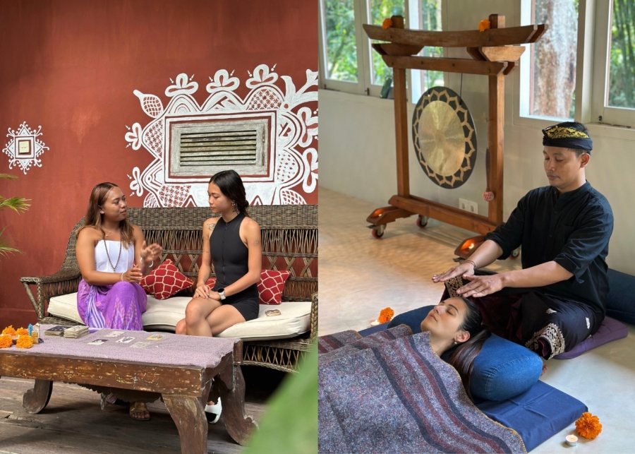 Tarot reading and chakra healing at The Yoga Barn in Ubud, Bali, Indonesia