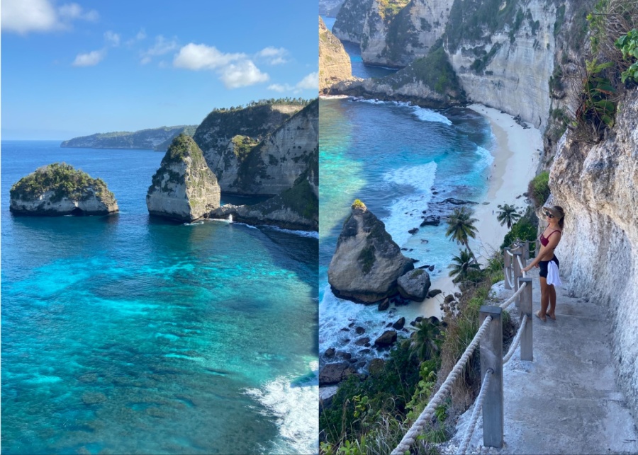 The landscapes of Diamond Beach on Nusa Penida Island, Bali, Indonesia