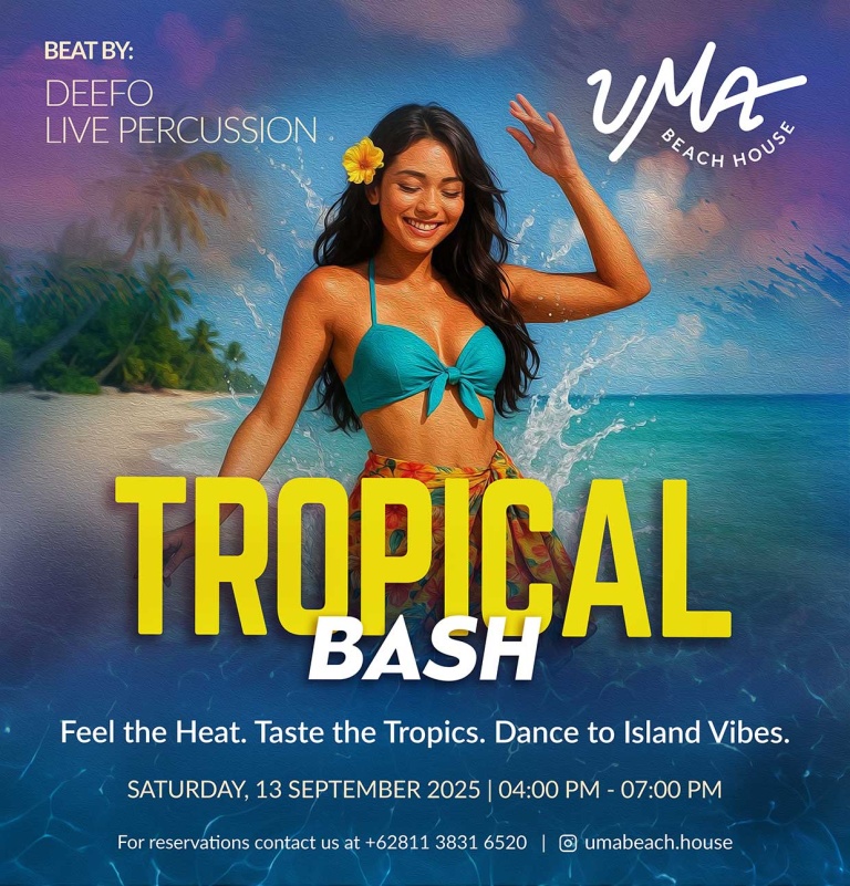 UMA BEACH HOUSE BALI : Tropical bash – Feel the Heat. Taste the Tropics. Dance the Island Vibe.