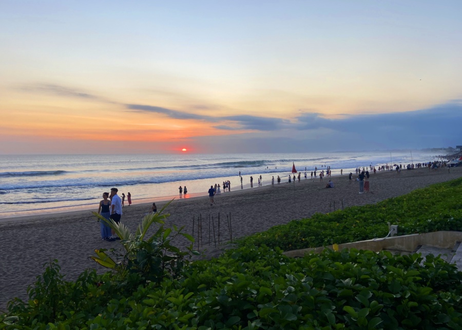 Sunset on the beach in Seminyak, Bali, Indonesia